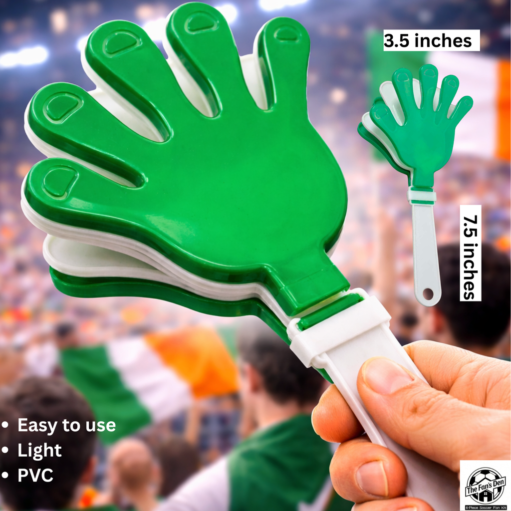 Mexico Fan Kit, 6-in-1 Celebration Prop Set with Flag Sunglasses, Hand Clapper, Scarf, Bracelet, Whistle and Face Paint