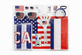 USA Fan Kit, 6-in-1 Celebration Prop Set with Flag Sunglasses, Hand Clapper, Scarf, Bracelet, Whistle and Face Paint